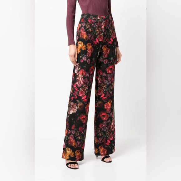 SOLD - Authentic - Adam Lippes - Floral-Print Pintuck Wide-Leg Trousers - size 2 - Picture 3 of 13